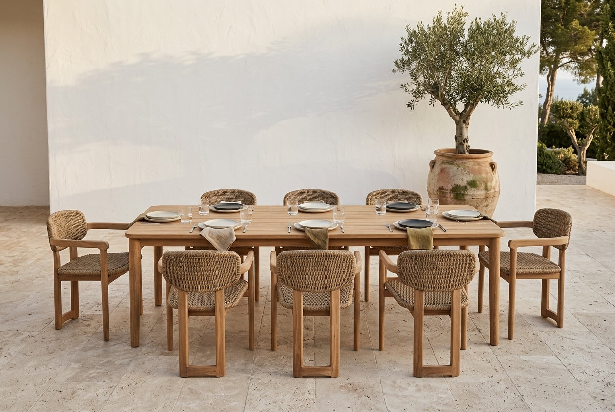 LINA Teak Dining Table — 63" / 71" / 87"