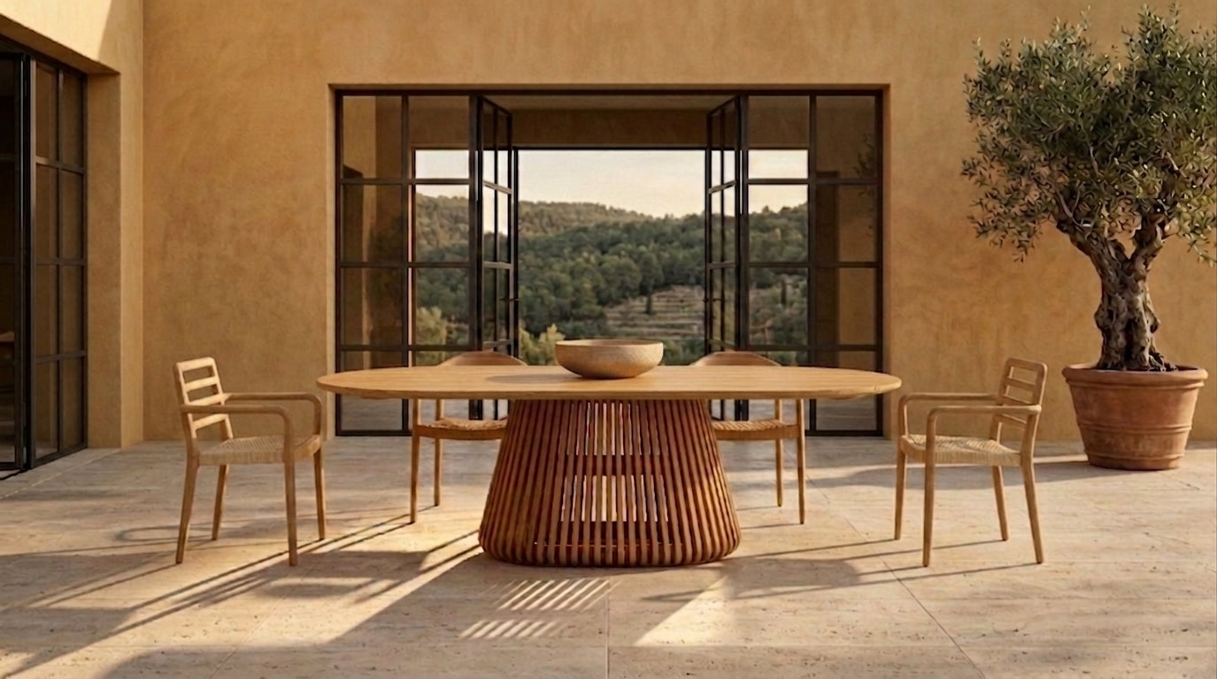 Palazzo Teak Oval Dining Table — 87"