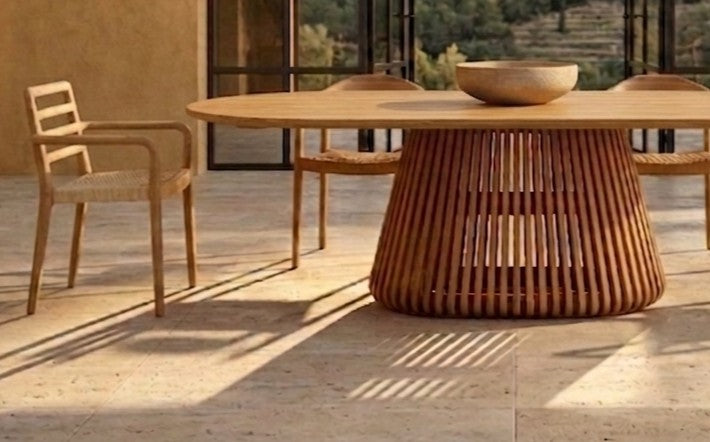 Palazzo Teak Oval Dining Table —  87"